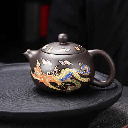 Chinese Dragon Tea Pot & Cups